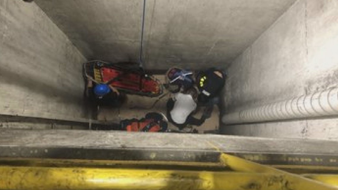 Firefighters Rescue Man Who Fell 30 Feet Into Concrete Pit | 9news.com