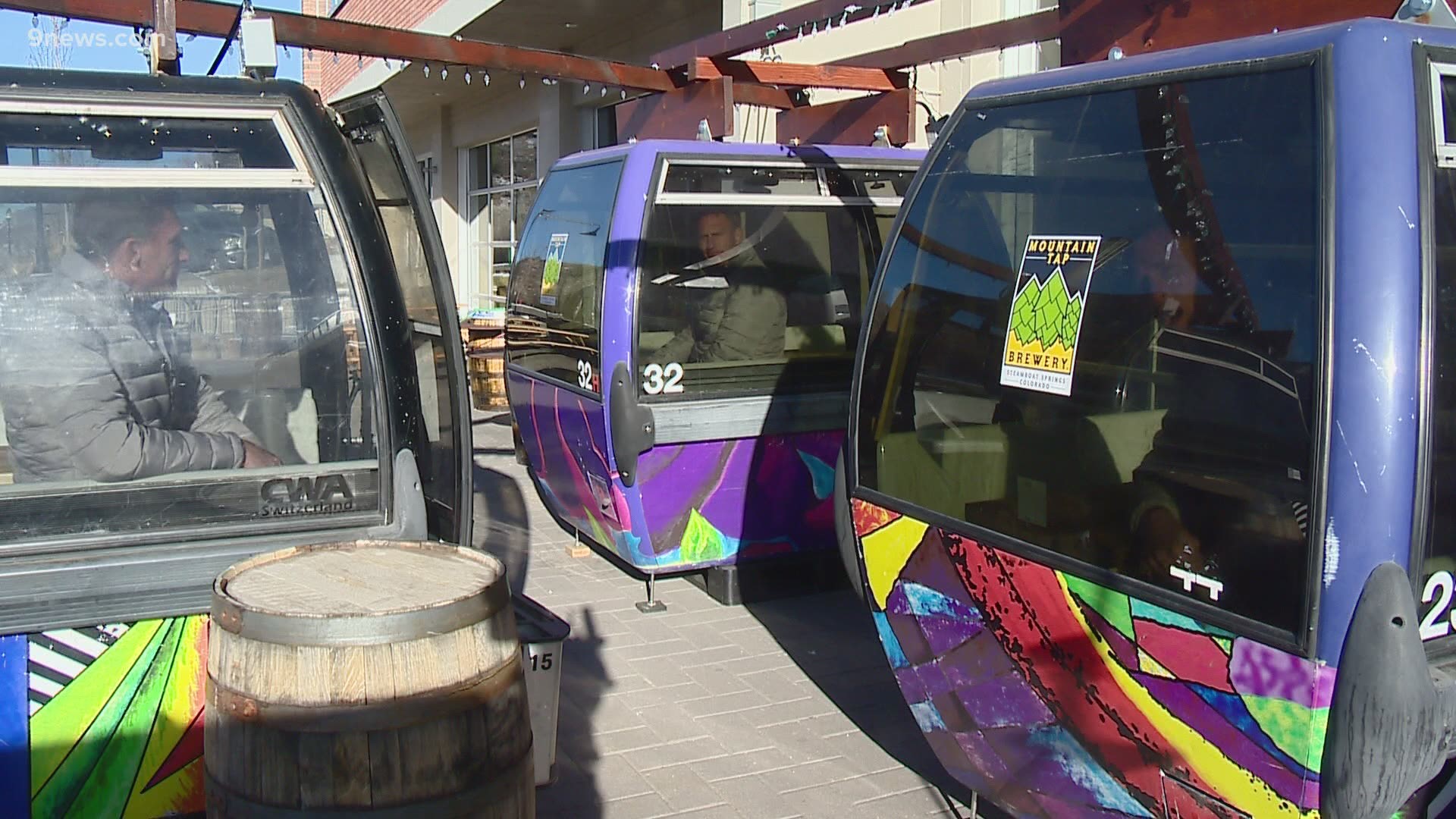 Mountain Tap Brewery in Steamboat Springs is using heated gondolas to seat single household groups outside, giving their business a lift during COVID restrictions.