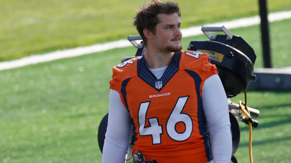 Denver Broncos long snapper Jacob Bobenmoyer (46) against the Kansas City  Chiefs of an NFL football game Sunday, December 11, 2022, in Denver. (AP  Photo/Bart Young Stock Photo - Alamy