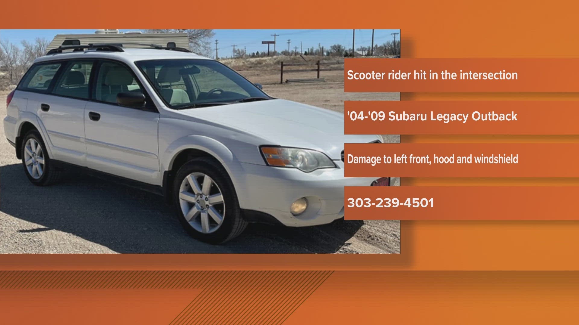 The crash happened on Dec. 21, 2023 in Adams County. Troopers are looking for a white 2004-2009 Subaru Outback.