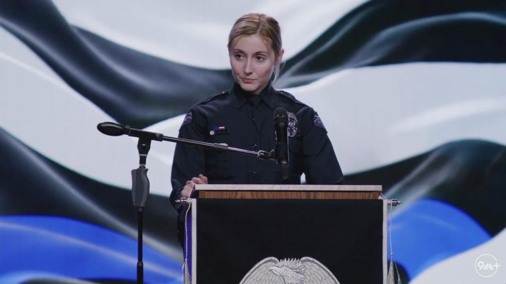 Officer Megan Esslinger said Dillon Vakoff loved spending time at the gym and dancing with her whenever they were out, even if there wasn't any music.