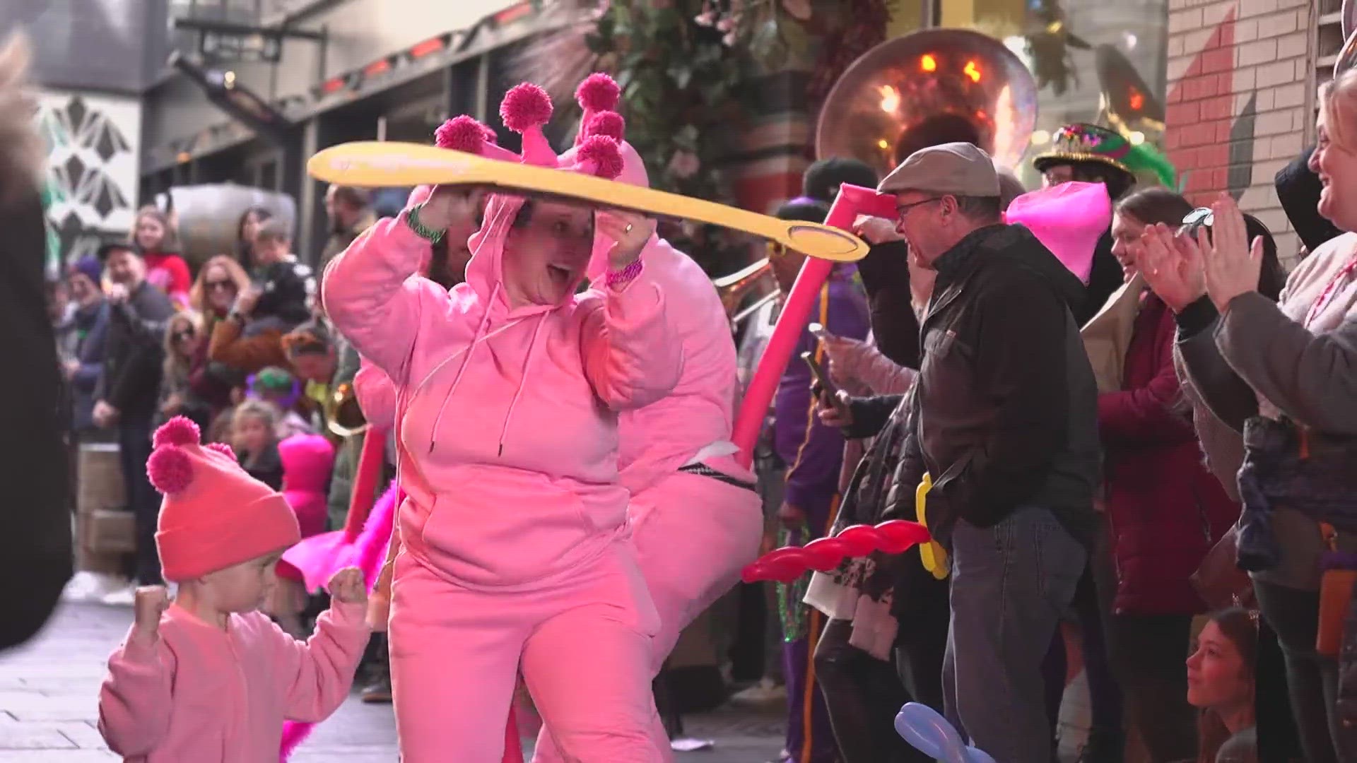 Photojournalist Foster Gaines takes us to Dairy Block for Sunday's "Petite Parade" in the spirit of Mardi Gras.