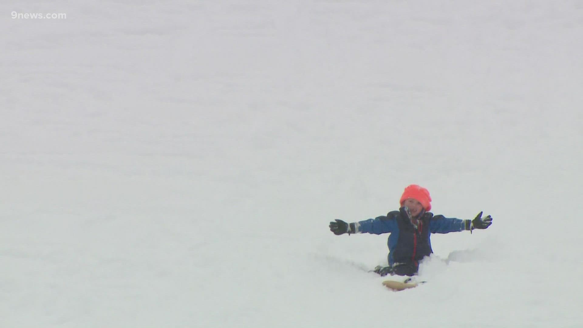 The snow Denver got wasn't the best for snowballs, so many kids spent the day sledding. Some hope they'll have another day off Thursday.