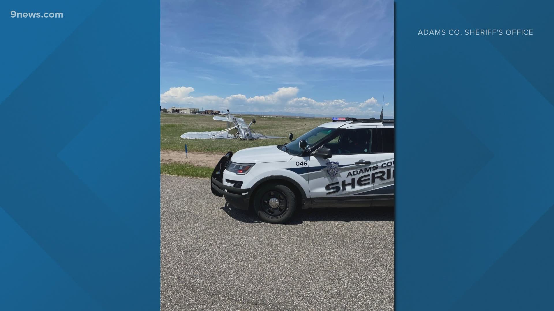 No one was injured when wind pushed the plane off the runway, according to the sheriff's office.