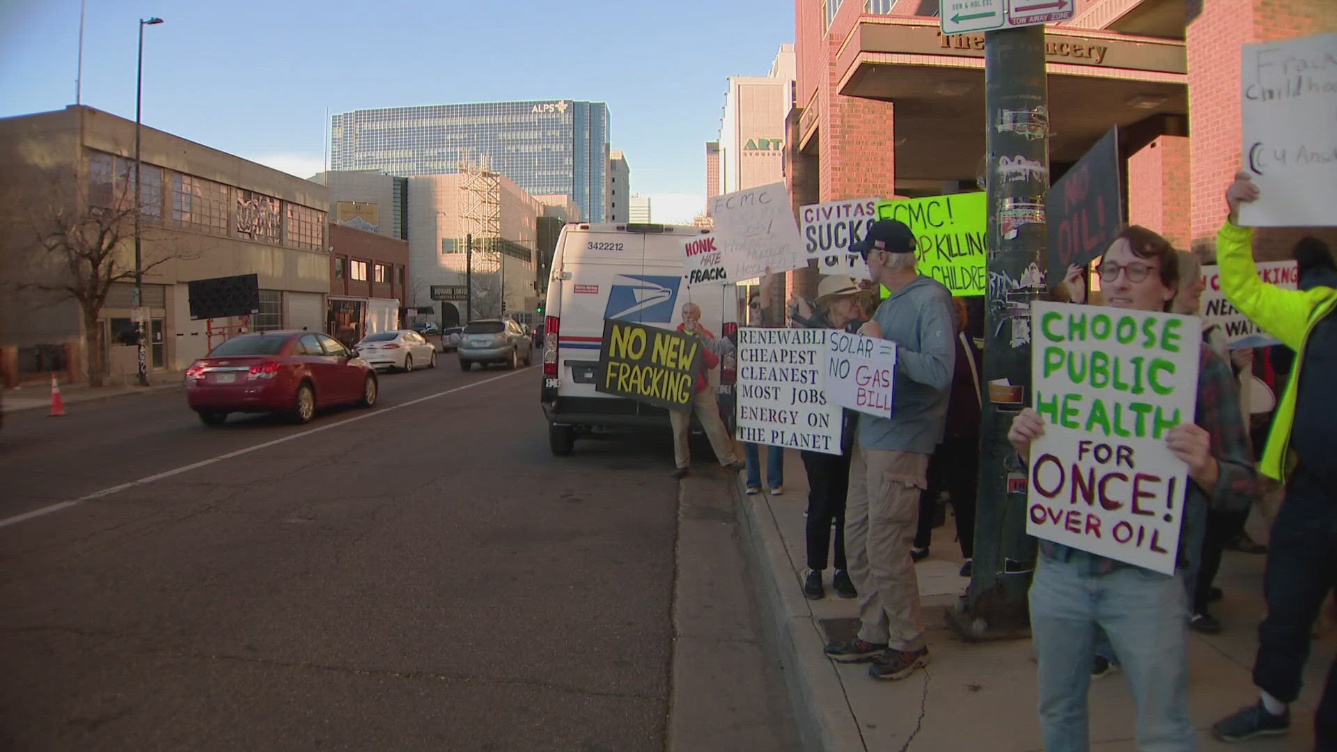 Environmental activists protest ahead of Aurora fracking project ...