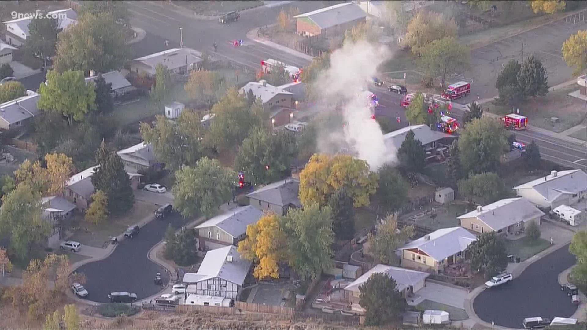 SKY9 was over the area showing flames and smoke coming from the house. One person was taken to the hospital to be treated for injuries sustained in the fire.