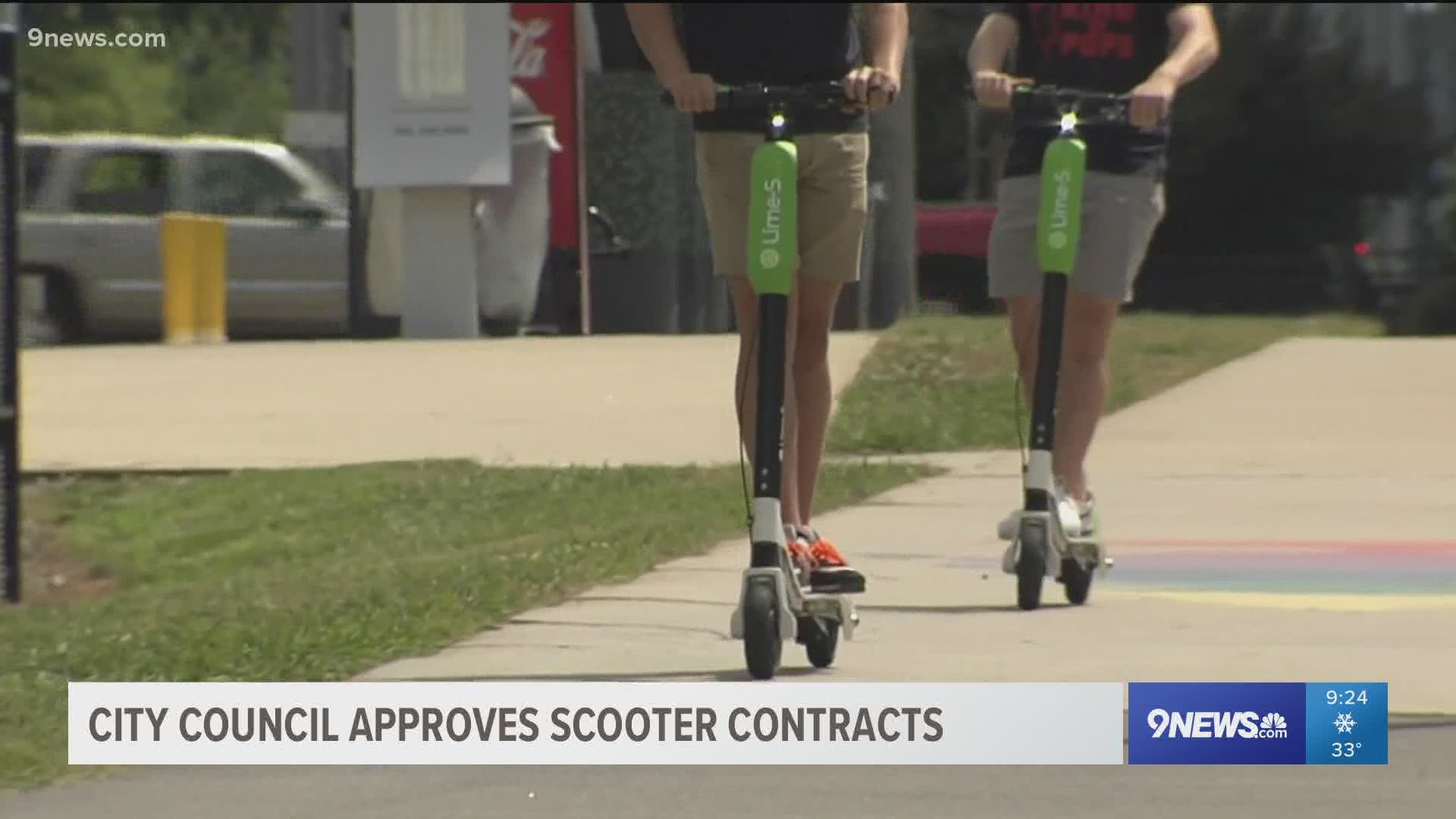 Only two companies will be able to rent out dockless scooters in Denver: Lime and Lyft.