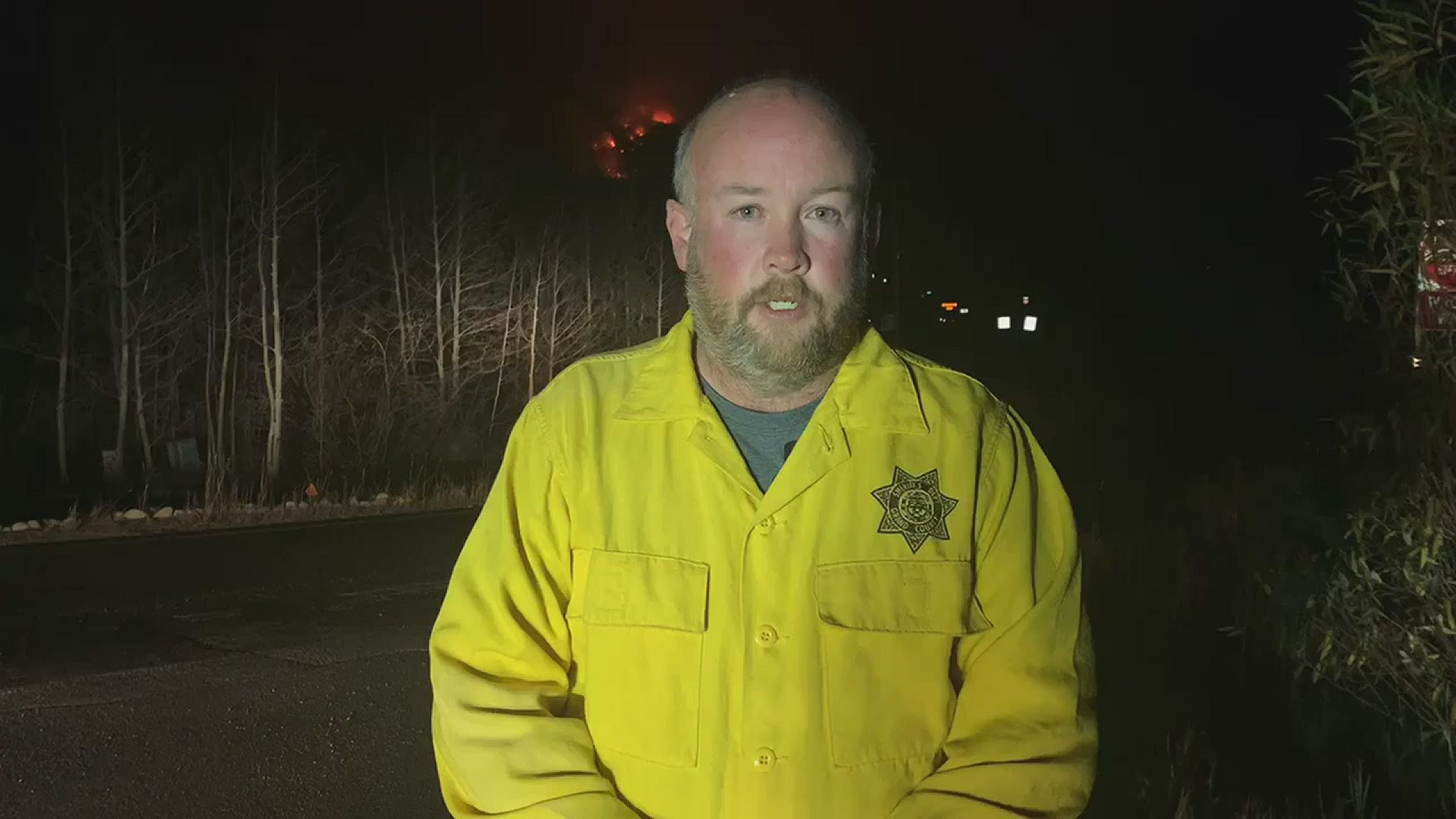 Grand County Sheriff Brett Schroetlin provides an update on the East Troublesome Fire, which burned aggressively overnight and into Thursday morning.