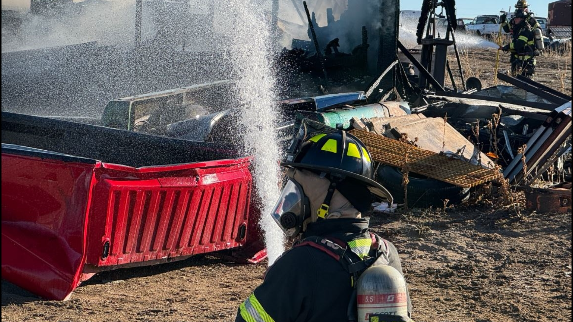 Fire at Erie salvage yard puts off large smoke plume | 9news.com