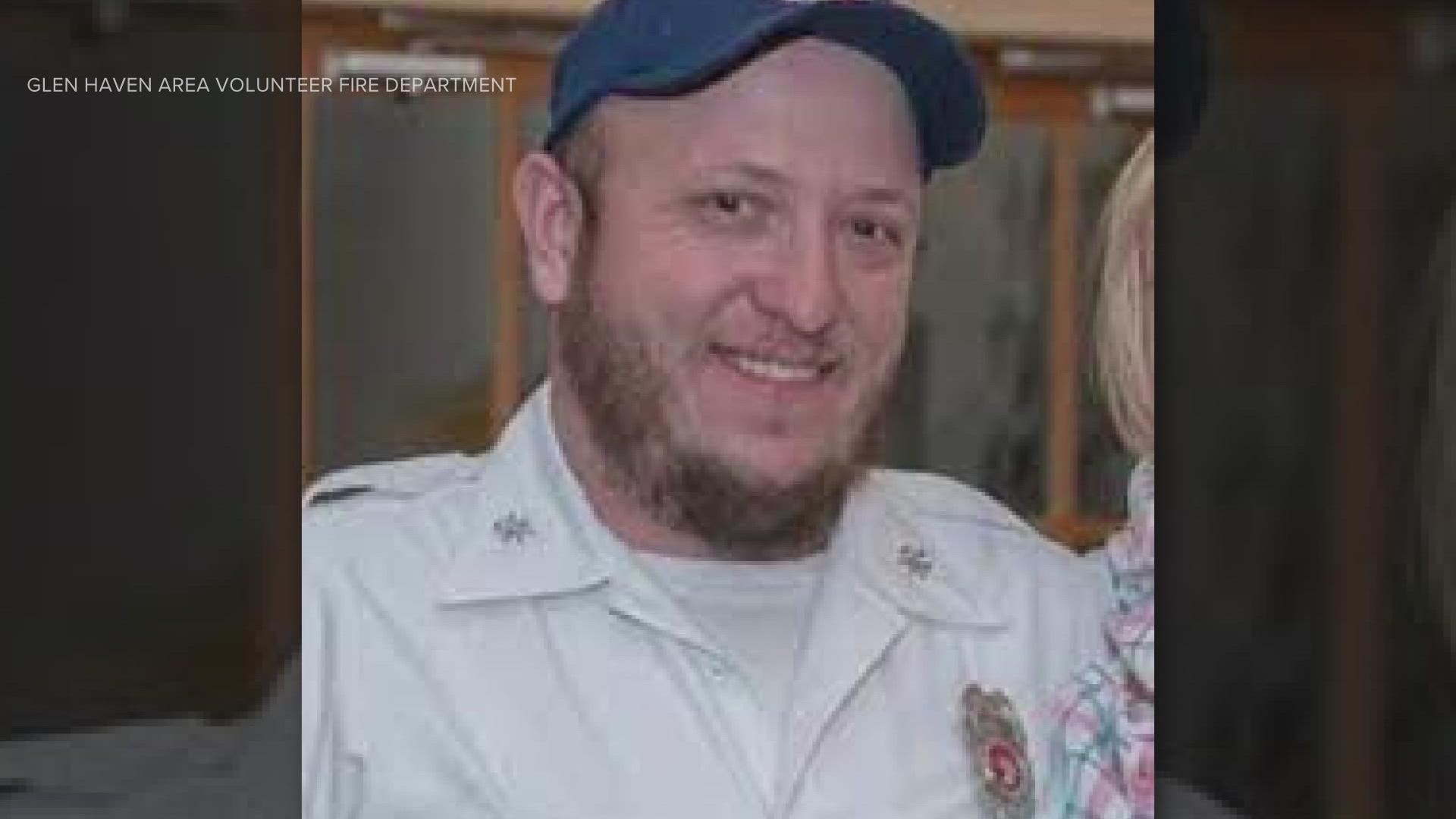 The victim was John Jaros, assistant chief of the Glen Haven Area Volunteer Fire Department, the department said Monday.