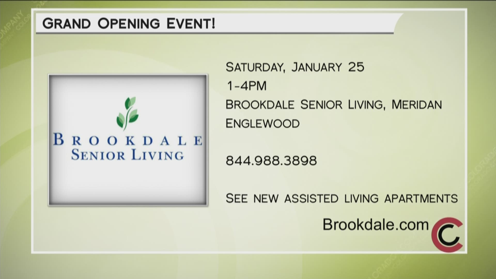 Learn more about Brookdale Senior Living by calling 1.844.988.3898 or find them online at Brookdale.com.