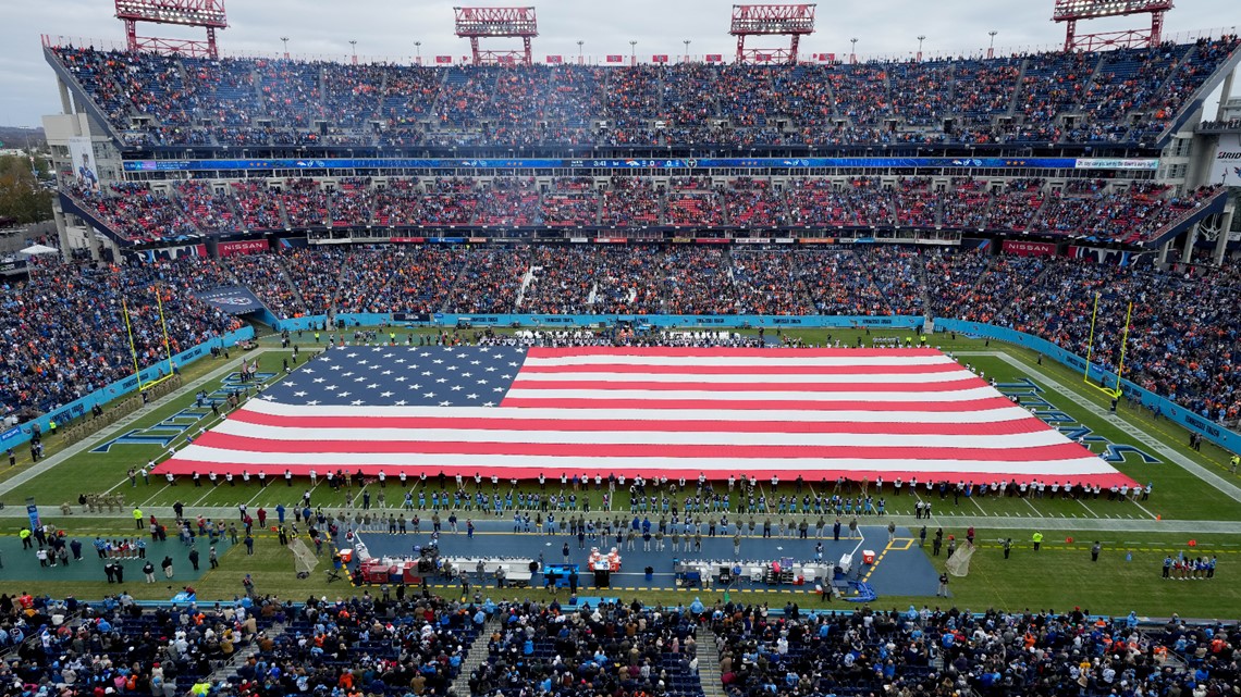 Tennessee Titans vs Denver Broncos 2022 Nissan Stadium salute to