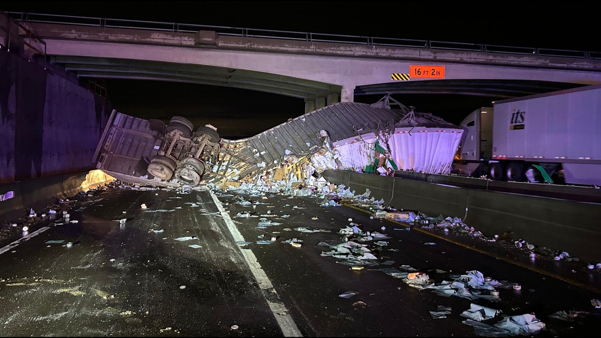 Interstate 25 reopens near Mead after semi crash | 9news.com