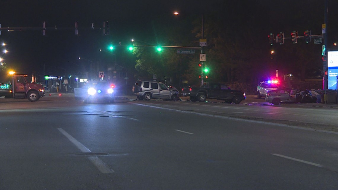 1 killed in hitandrun crash at Colfax and Colorado in Denver, suspect