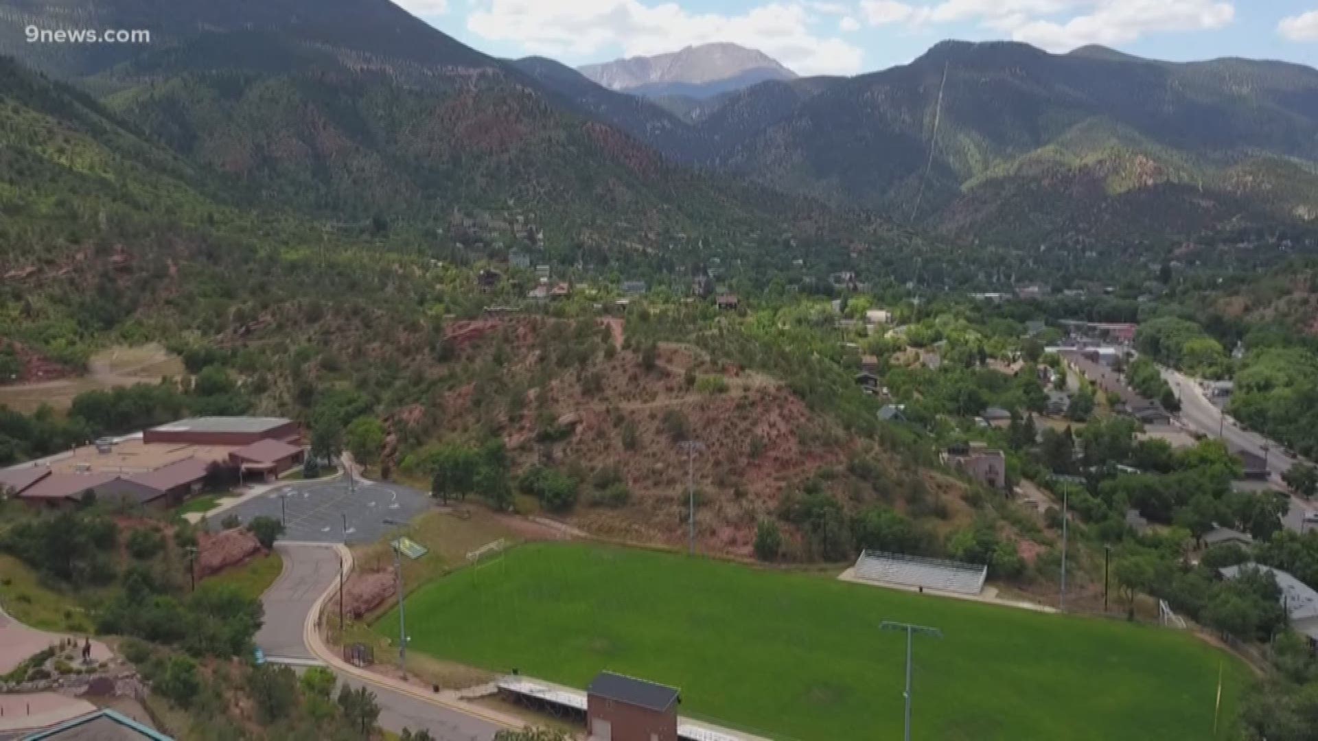 The football field at Manitou Springs High School offers a unique venue.