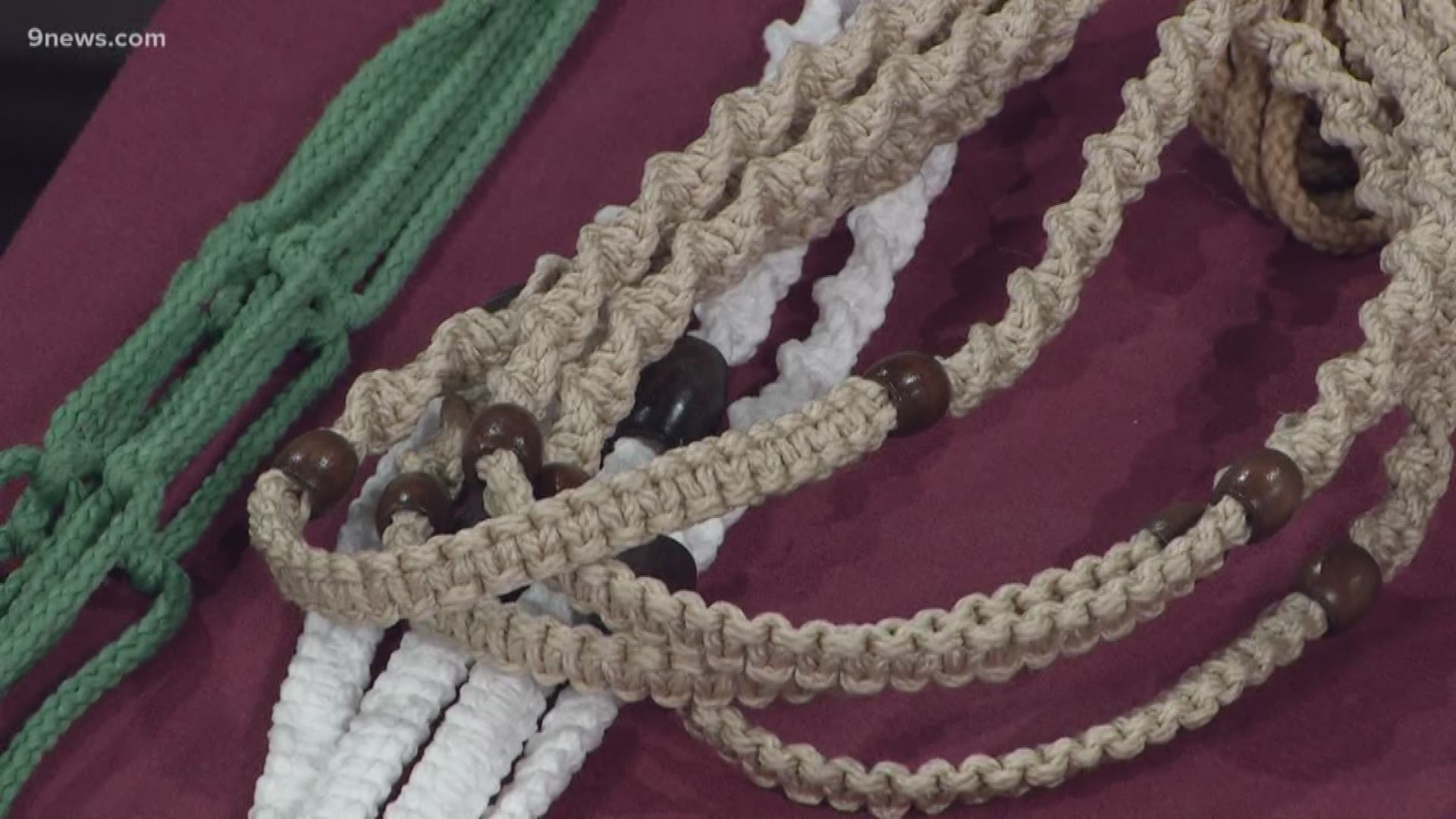The supplies needed to make macramé are simple. Cording made of twine, jute, or leather can be used in everything from wall hangings to jewelry.