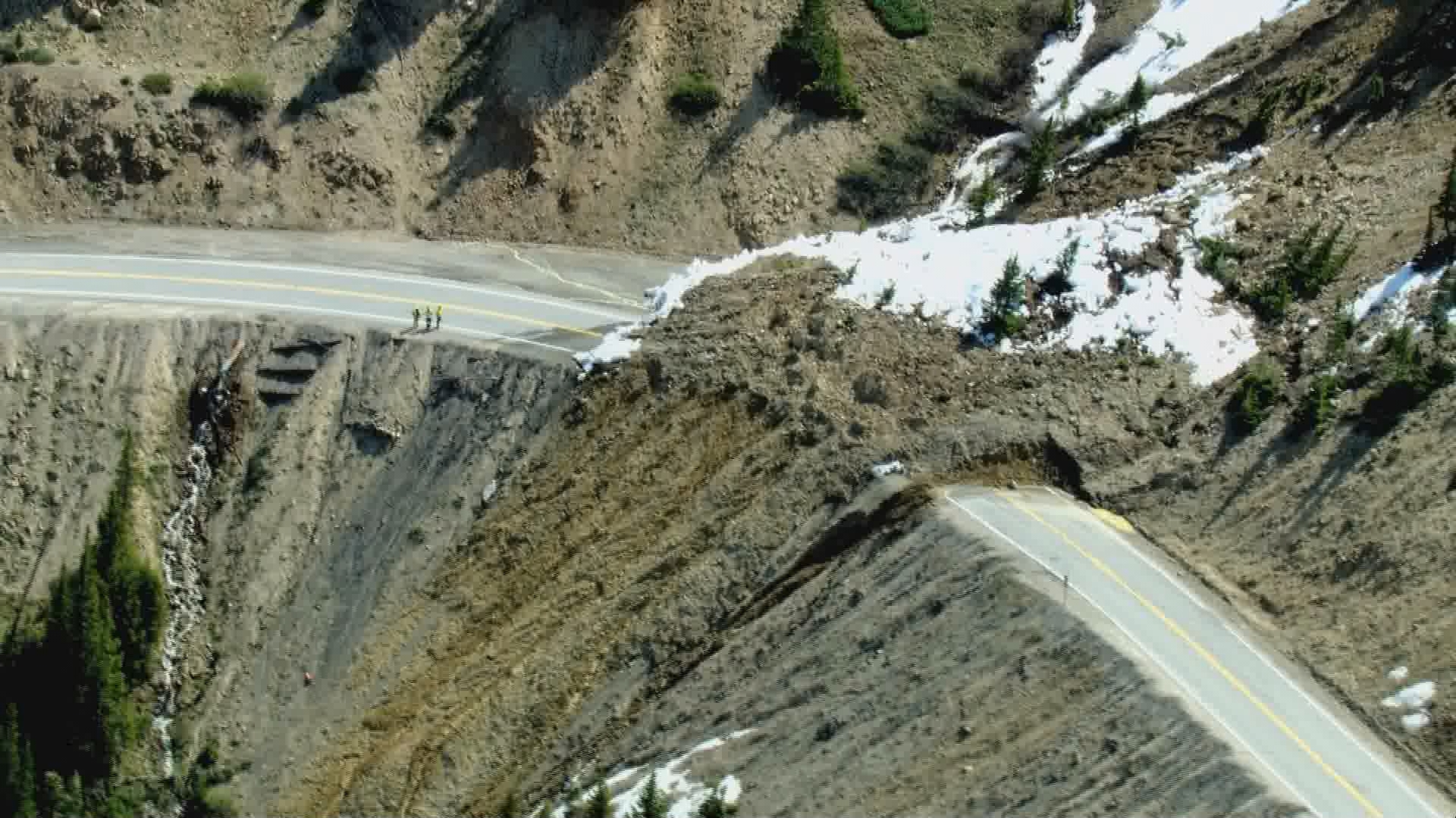Loveland Pass remains closed Monday morning after a landslide closed the highway Sunday.