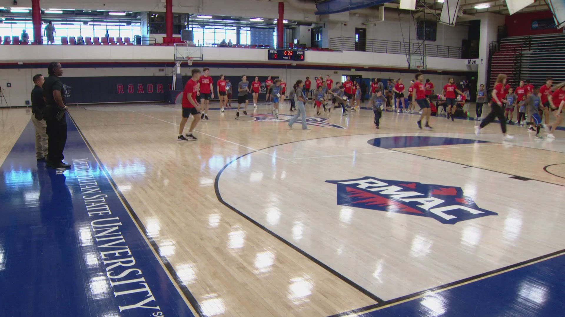 MSU Denver athletes and coaches helped kids who live in high crime areas with their basketball skills.