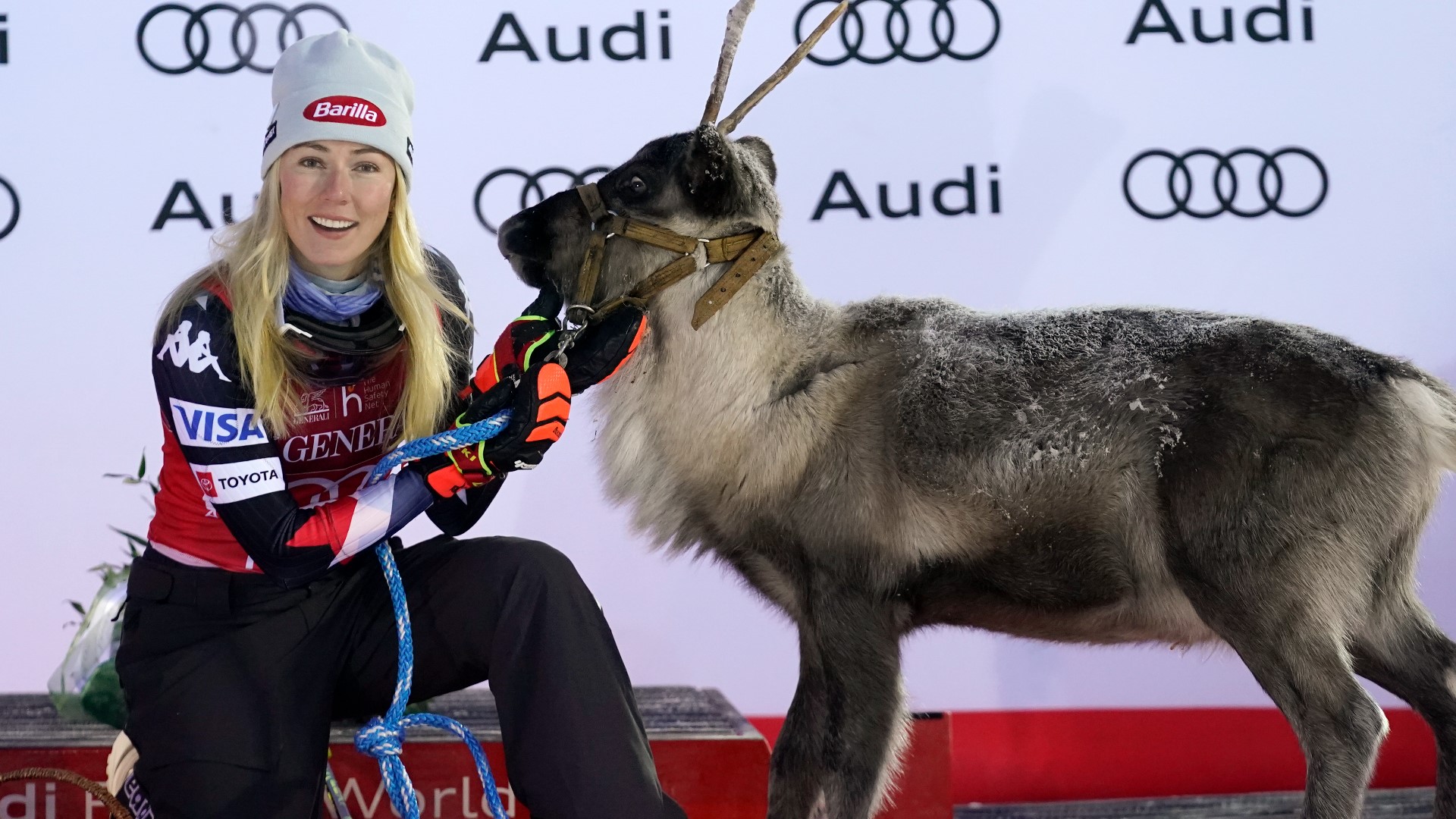 The victory earned the American a seventh reindeer — a traditional prize the winner receives after the race in Finnish Lapland.