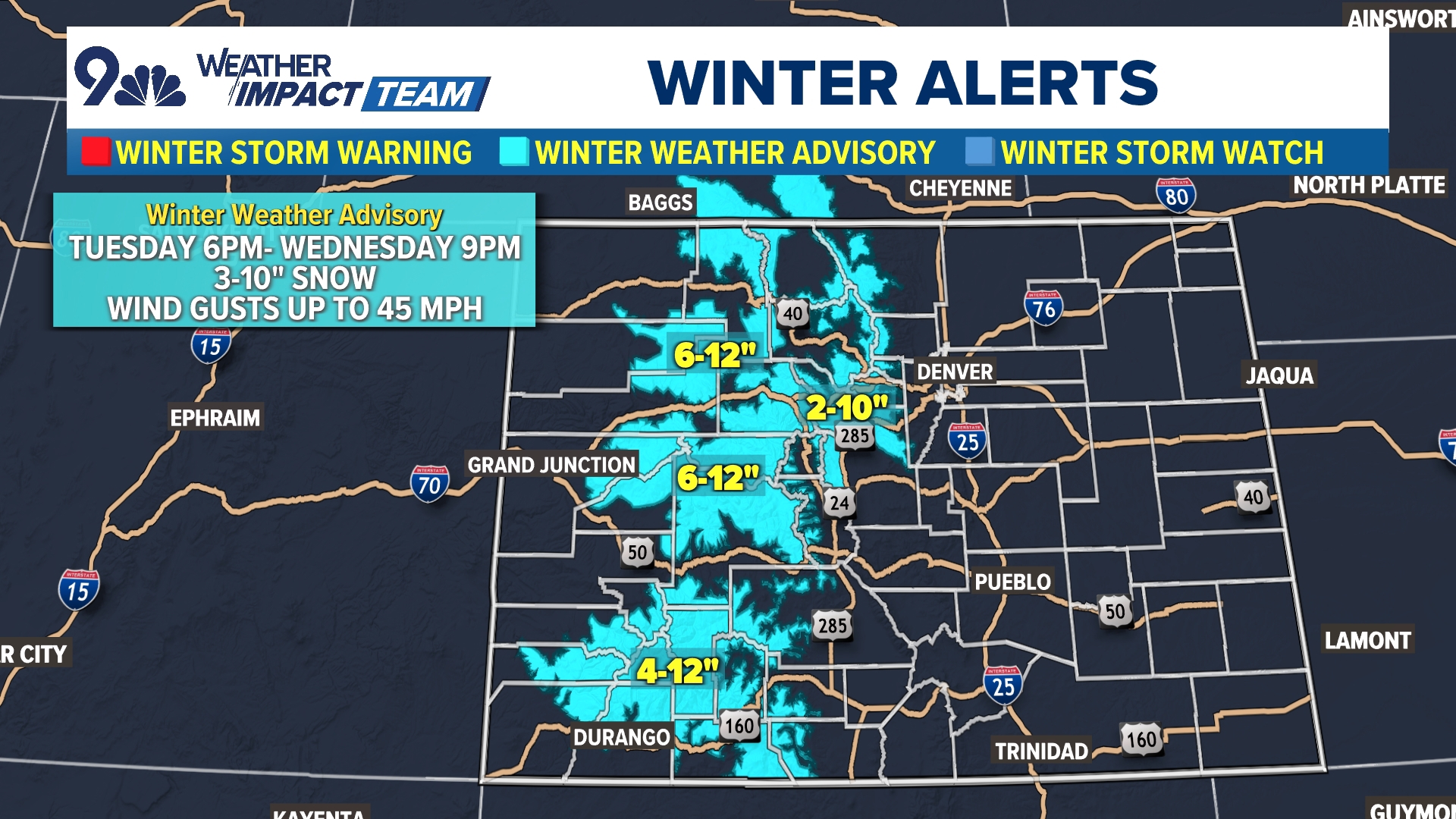 Storm system brings snow to Colorado mountains, rain to Denver | 9news.com