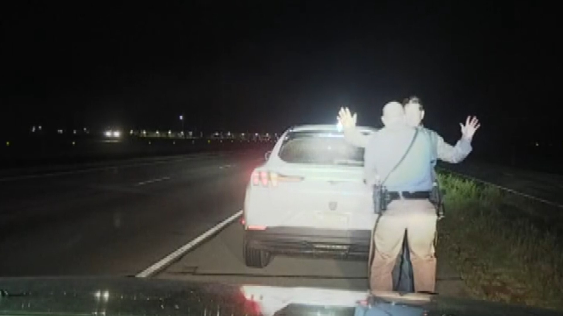 Colorado State Patrol dash camera video shows a trooper pulling over Republican state Rep. Mike Lynch in September 2022.