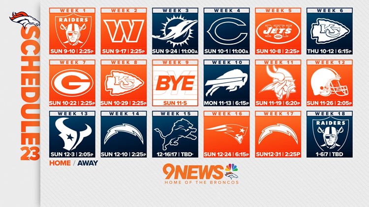 Here's the Denver Broncos 2023 schedule