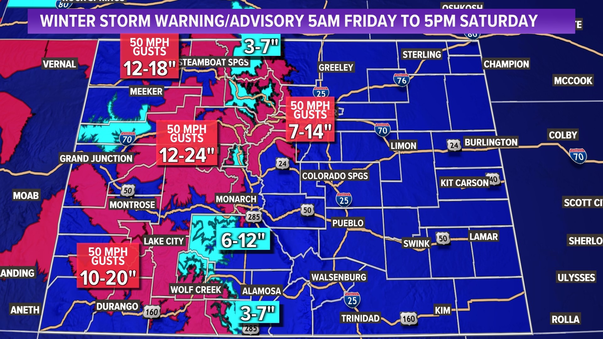 Winter Storm Warning for feet of snow in Colorado mountains | 9news.com