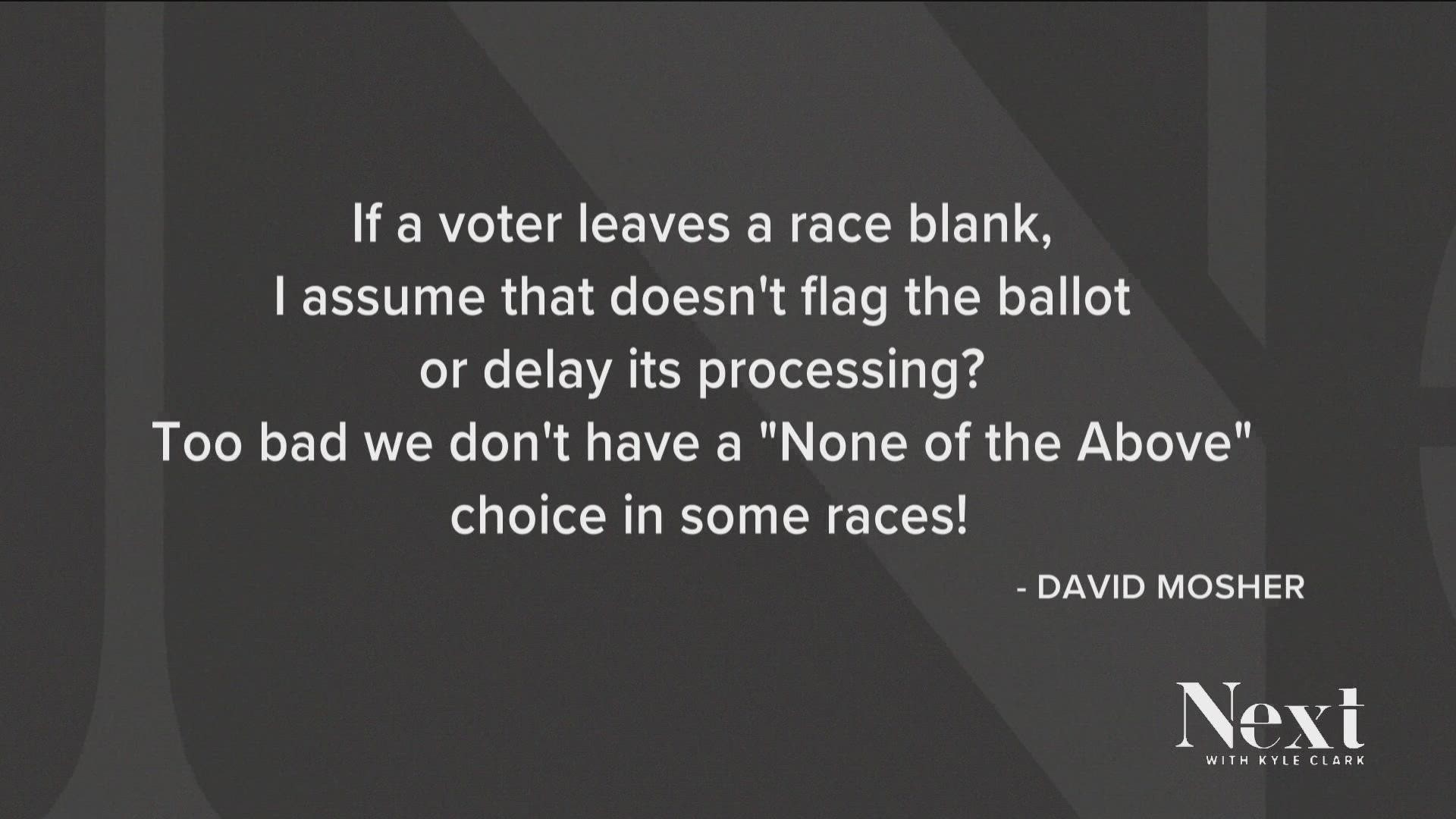 Leaving blanks on your ballot is called undervoting, and it's common. If you're not confident about a question, it's fine to leave it blank.