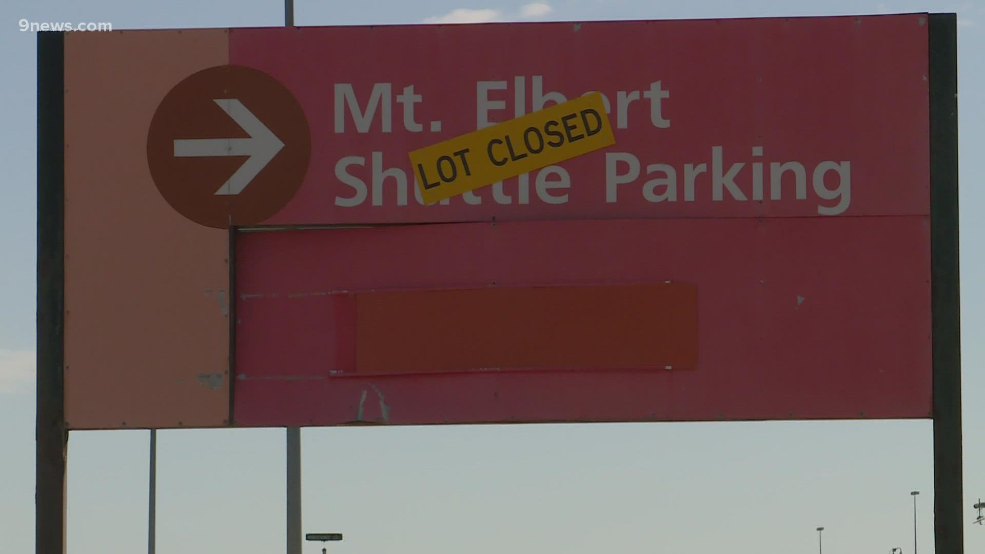 The Mount Elbert and Pikes Peak shuttle lots closed in May 2020 when COVID infections peaked. DIA is having trouble replacing drivers to restart the service.