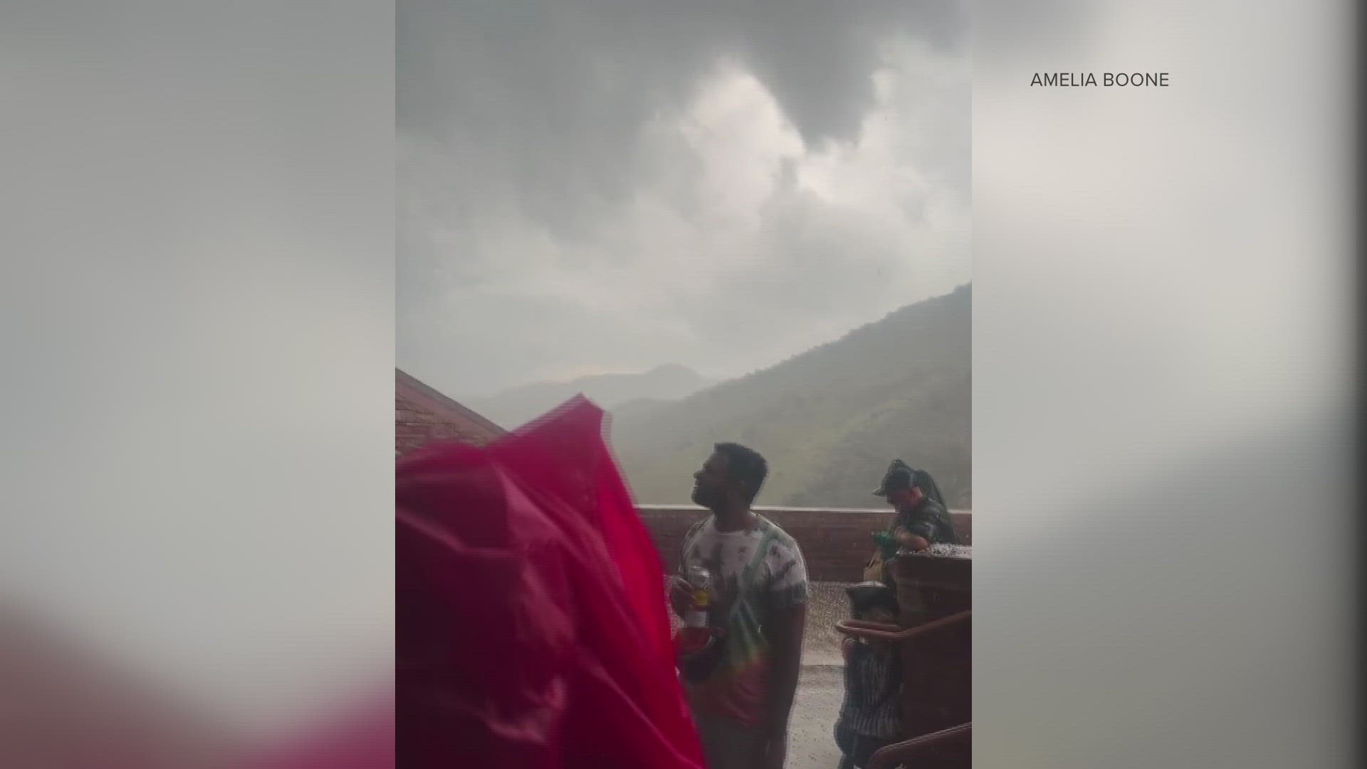 Small hail fell at the Blues Traveler concert at Red Rocks on the Fourth of July.