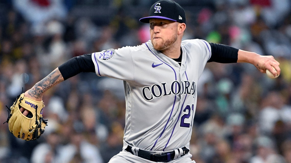 Rockies' pitchers show off basketball jerseys