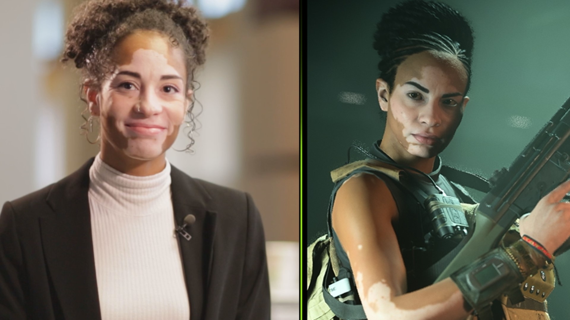 Abena, who lives with a skin condition that changed her image, modeled for a new Call of Duty character named Nova.
