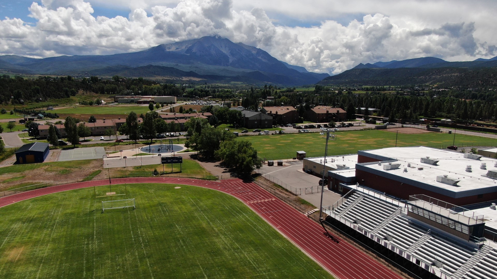 The Roaring Fork Rams have a scenic home with Mount Sopris in the background.