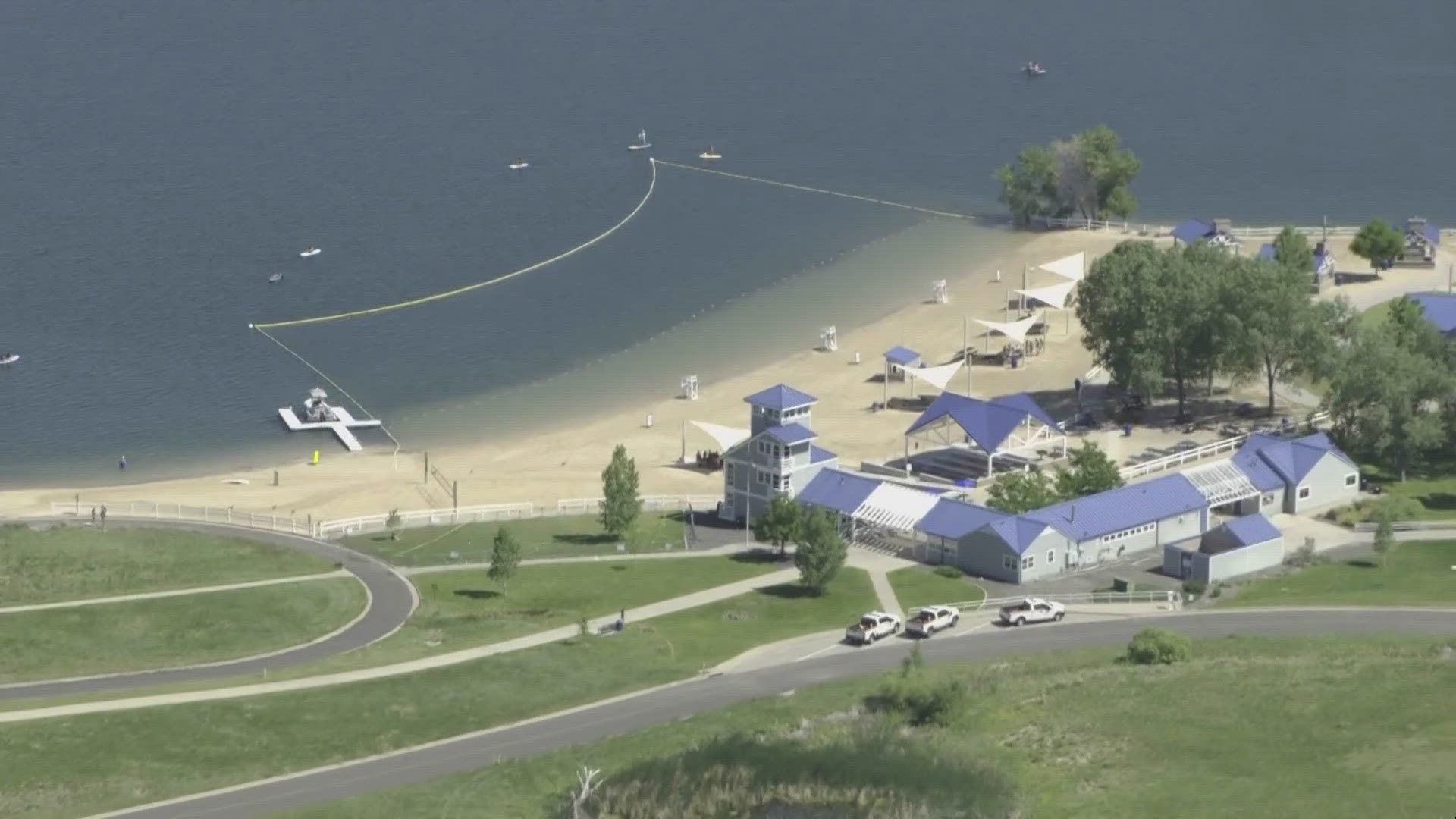 While the swimming area is closed, the kayaking, paddleboarding, and boating section of the reservoir is still open.