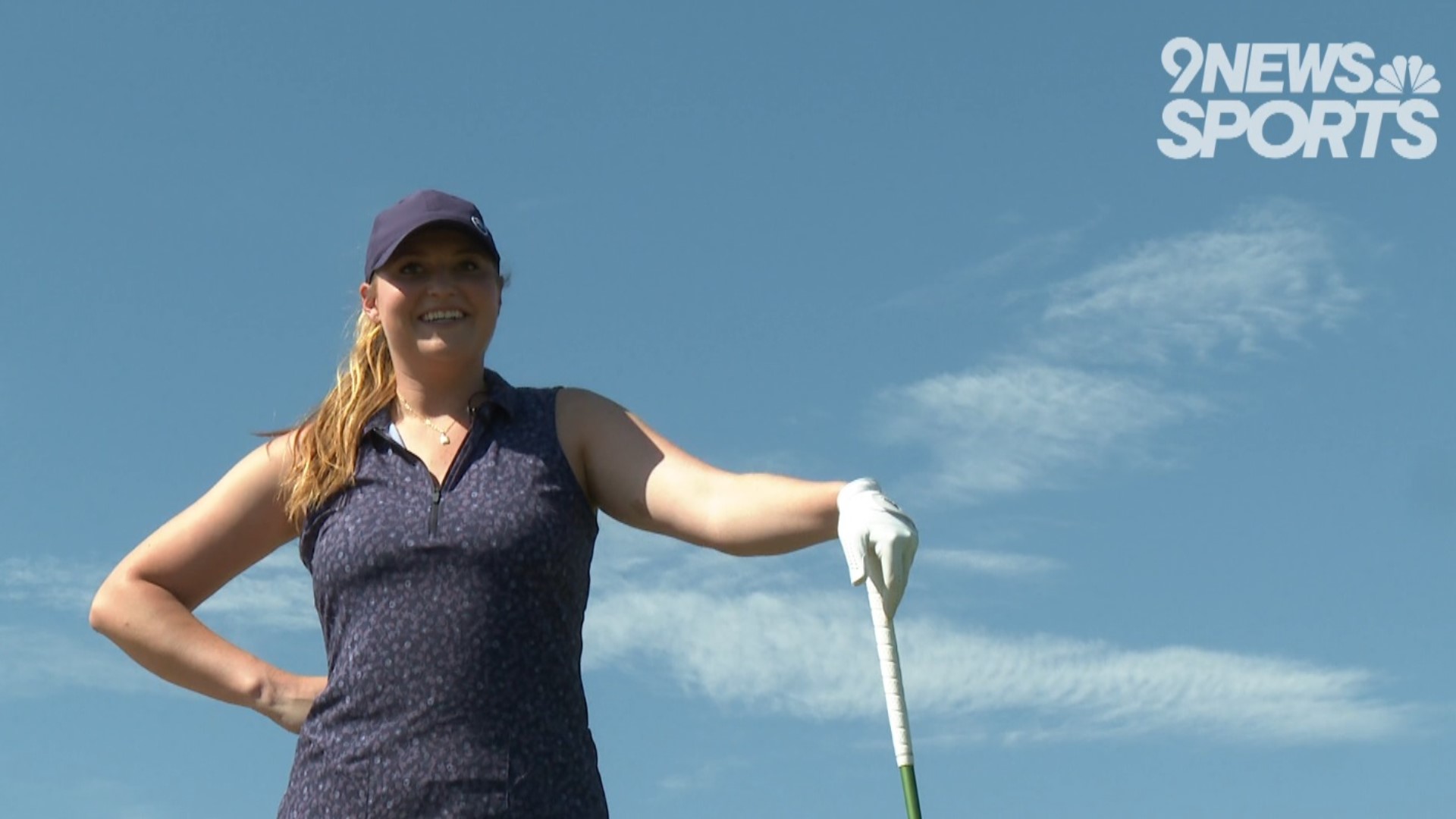 Monica Lieving leaves mark on golfs World Long Drive 9news image