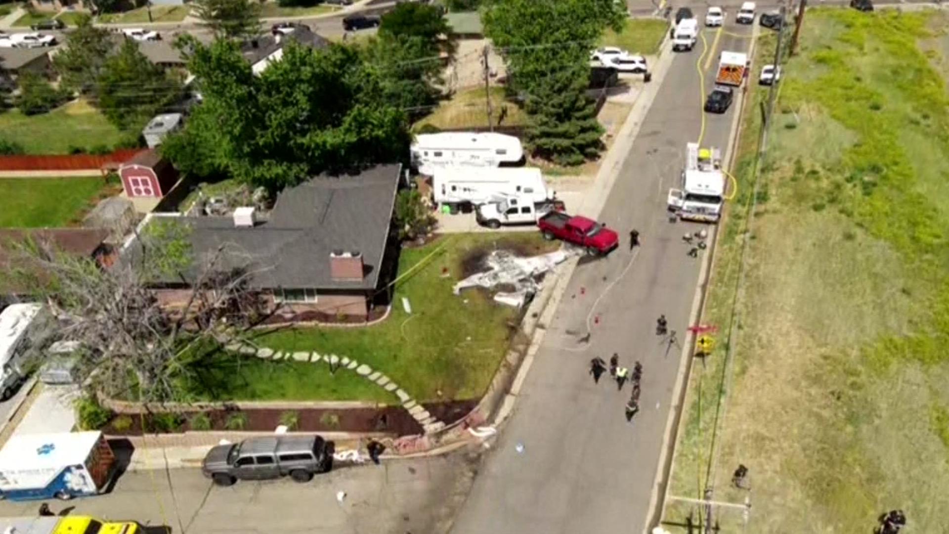 Arvada plane crash 4 taken to hospital after fiery crash 9news