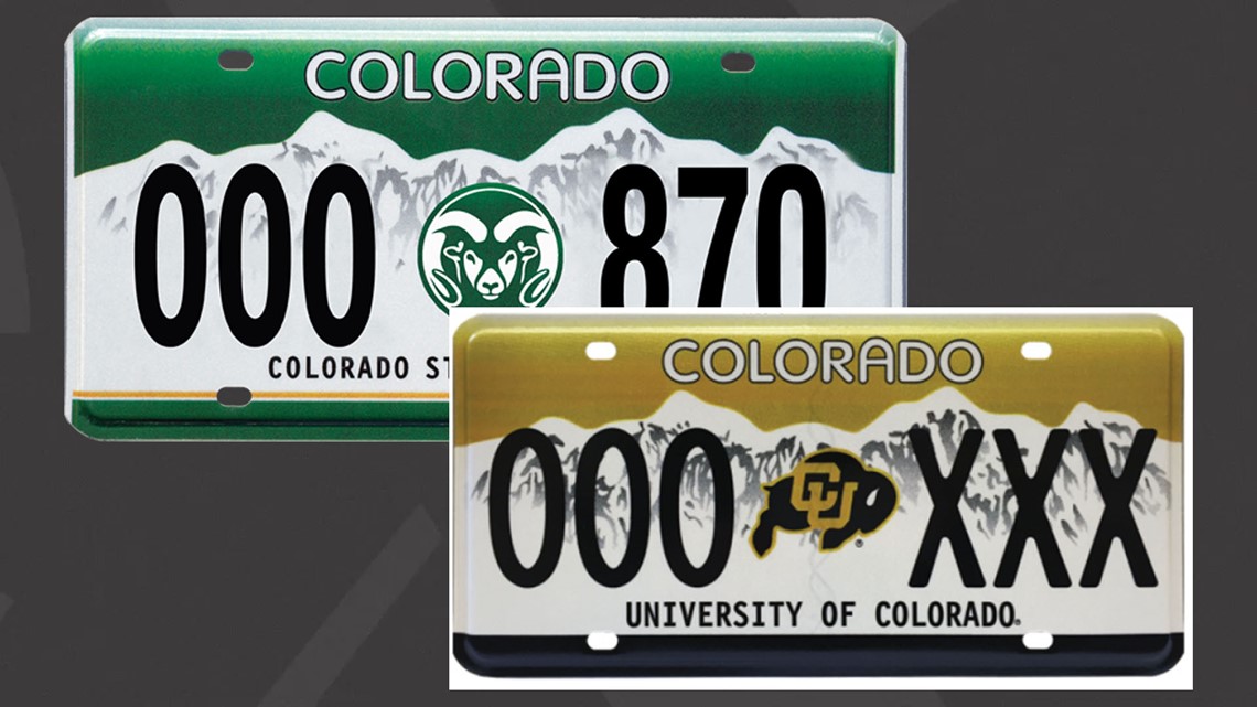  Colorado License Plate with Red numbers on White