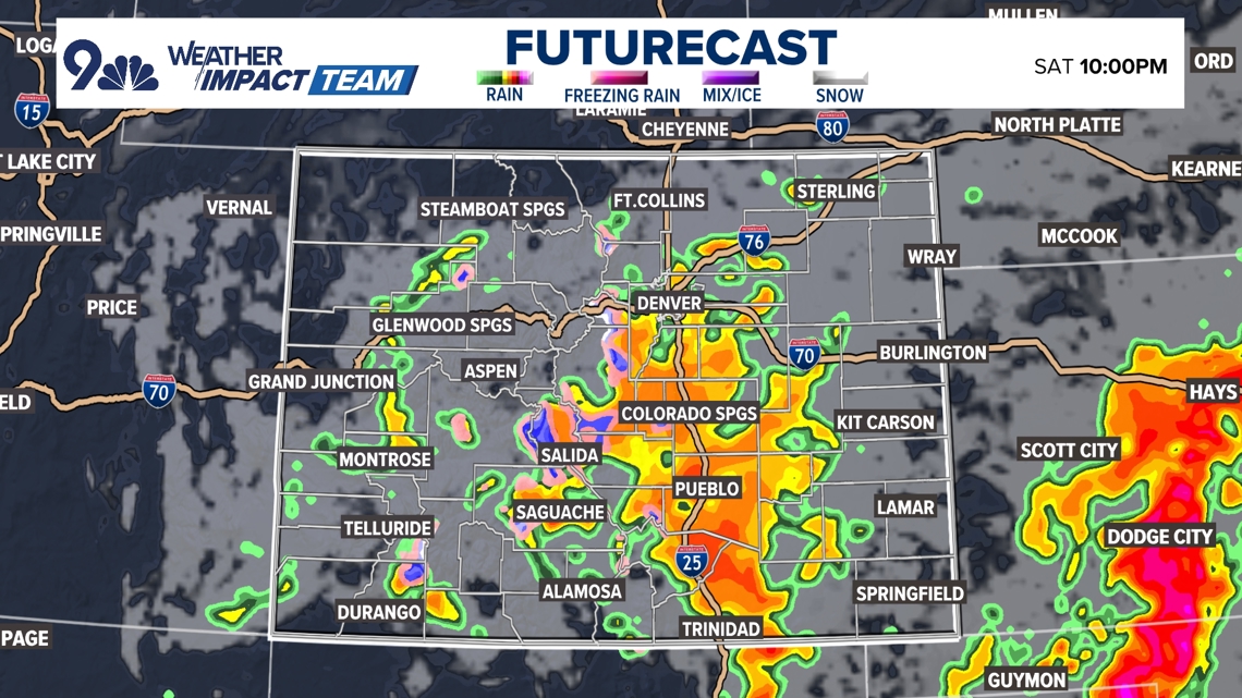 Snow and rain in the weekend weather forecast for Denver, Colorado