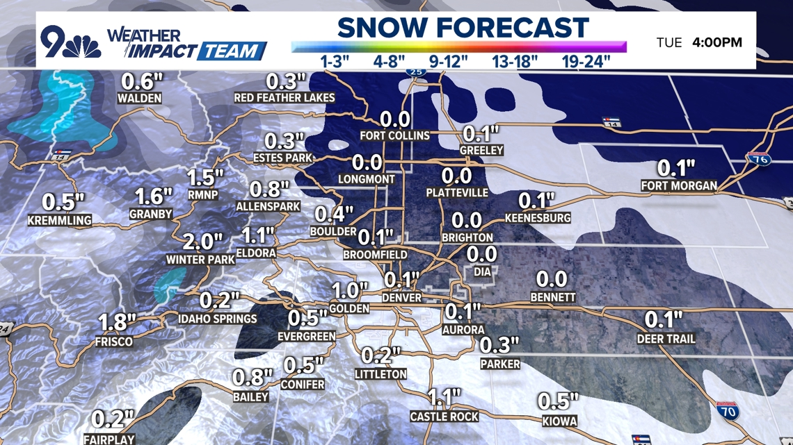 Denver weather: Snow and cold for parts of Colorado on Monday | 9news.com