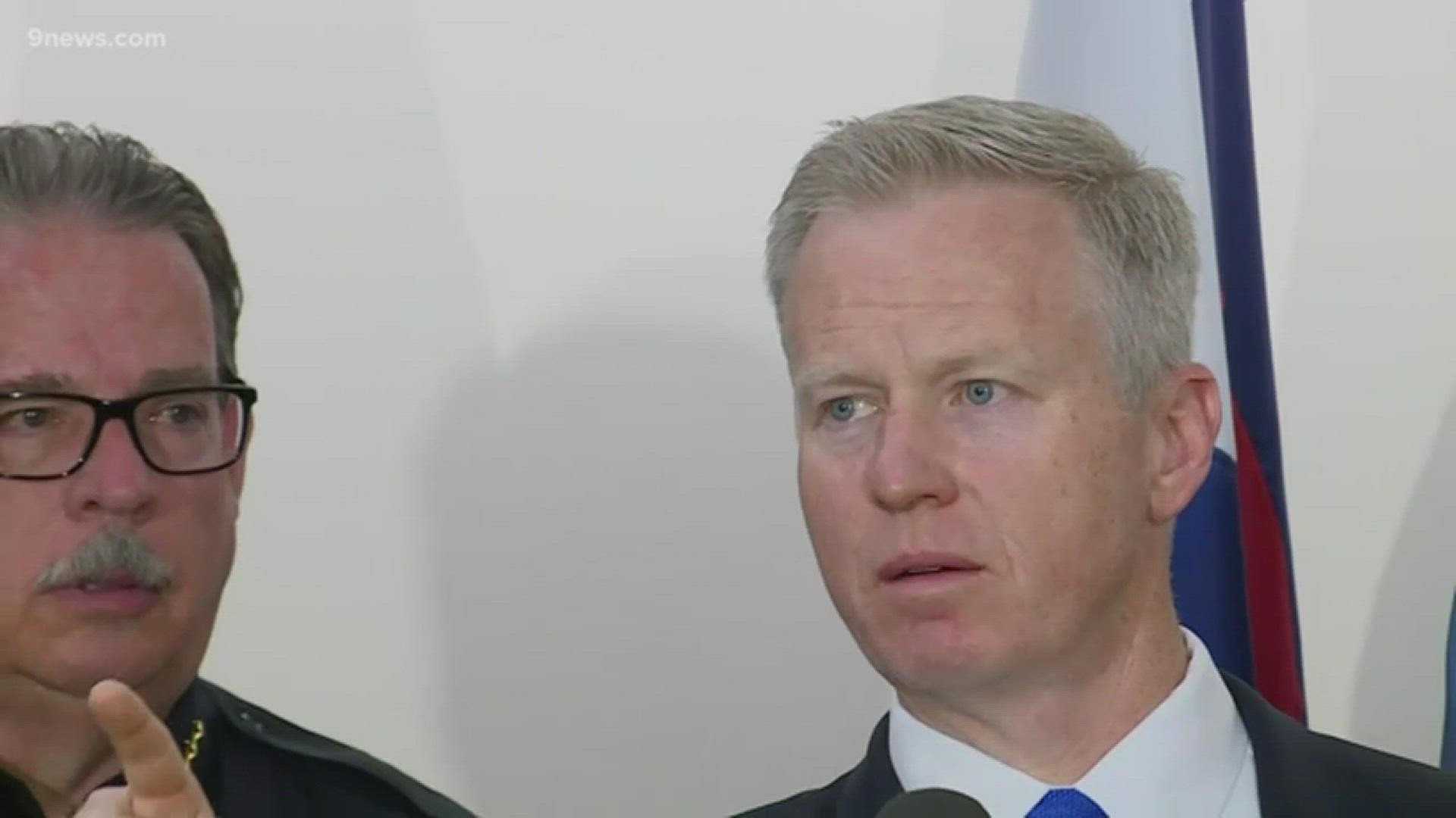 District Attorney George Brauchler speaks at a press conference in Highlands Ranch, Colorado, on Wednesday, May 8, 2019.