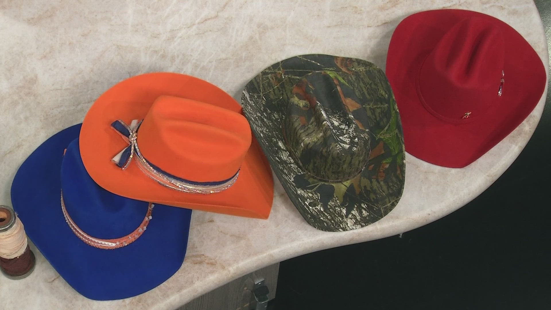 At Rancher Hat Bar customers pick their hat and accessories and then watch it get made on the spot.