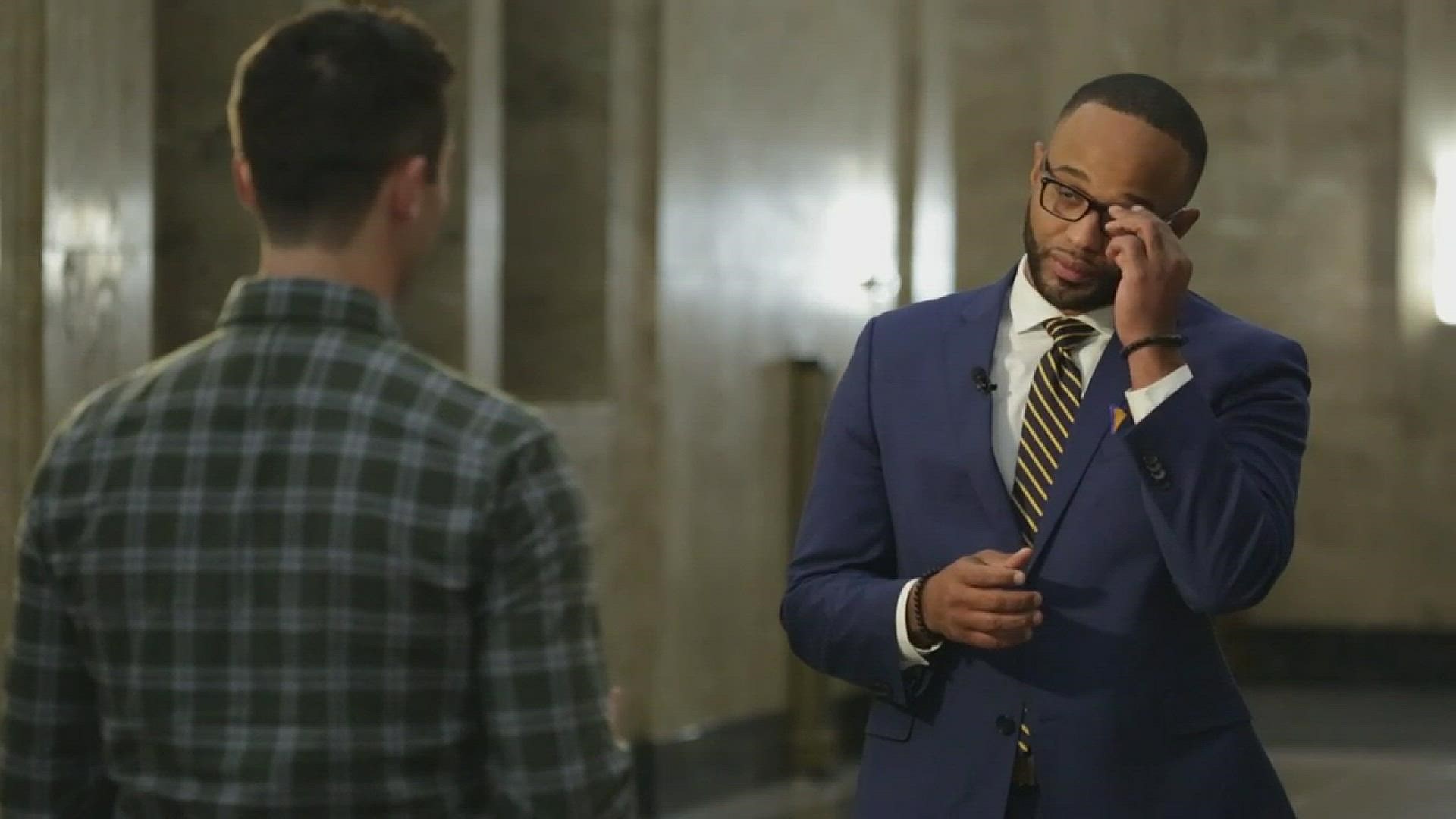 City Councilman Albus Brooks talks to 9NEWS after the proposal for safe injection sites in Denver passes City Council a second time.