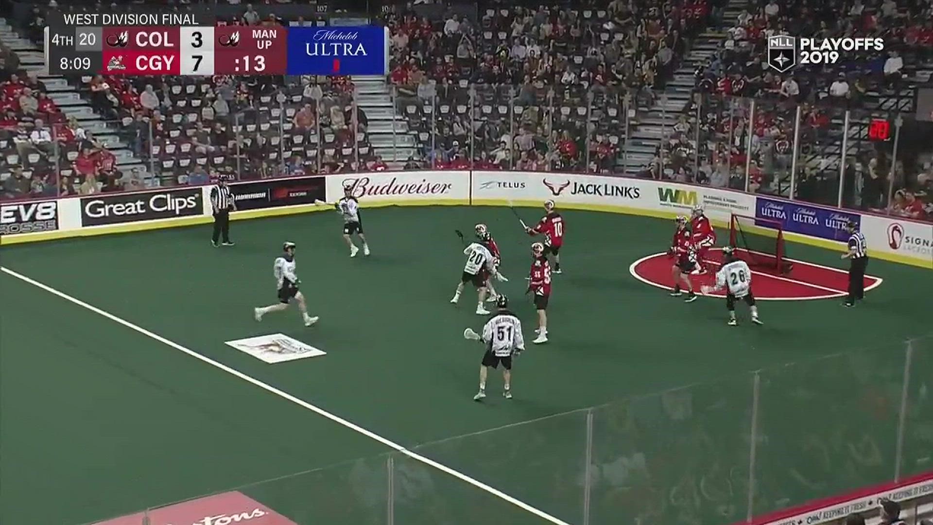 Colorado Mammoth fall to Calgary Roughnecks 8-4 in NLL playoffs at Scotiabank Saddledome.