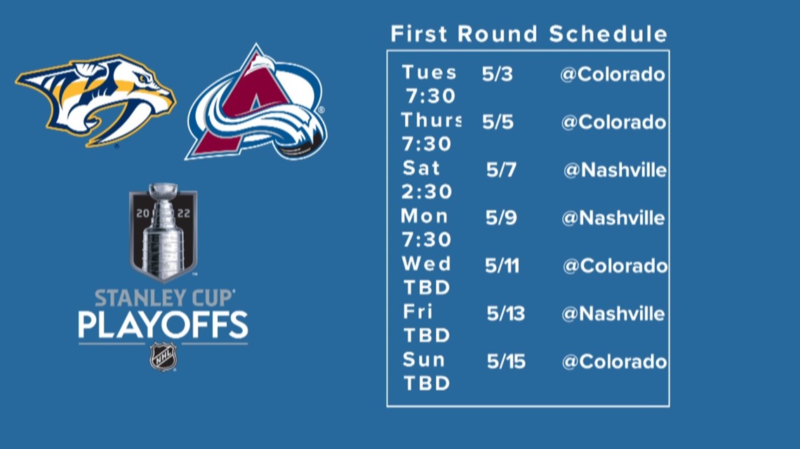 Avalanche opening round NHL playoff schedule announced 9news com