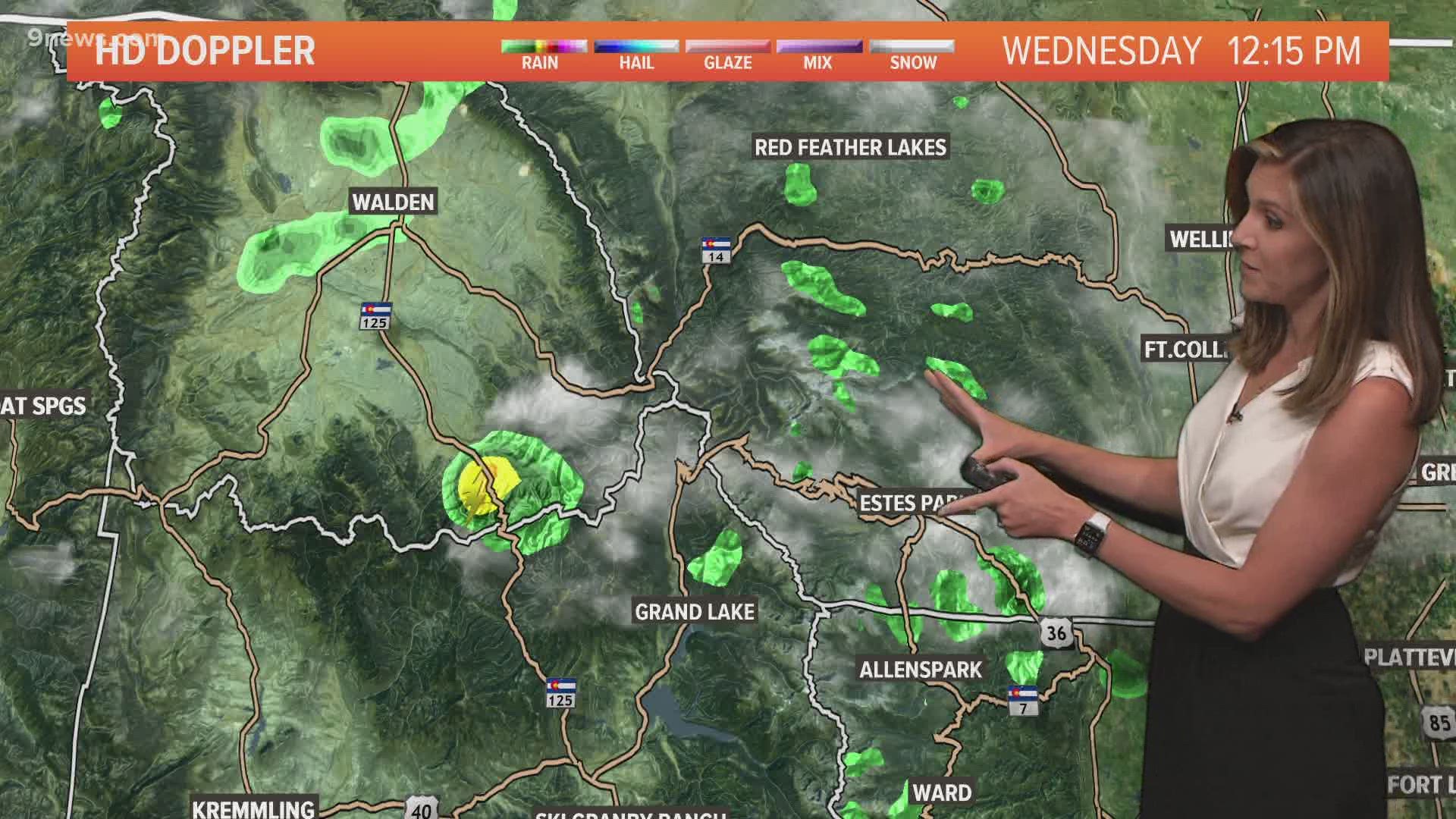 Storms will come off the foothills after 2 p.m. and will intensify as they move east.