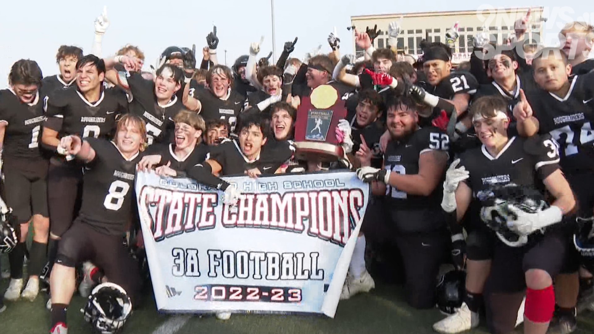 The Roughriders capped off an undefeated season with a 34-24 win over Lutheran in the Class 3A state title game.