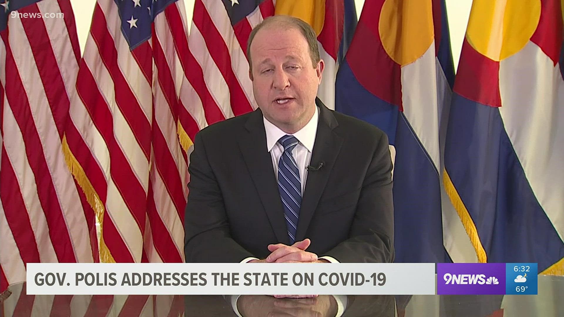 Gov. Jared Polis (D-Colorado) in a rare televised address Monday evening announced the extension of the statewide stay-at-home order from April 11 to April 26.