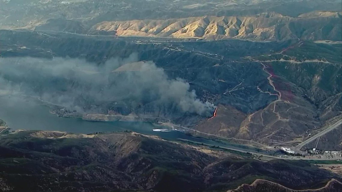 Route Fire continues to burn north of Los Angeles