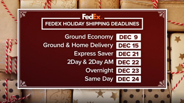 Holiday Shipping Deadlines For USPS, FedEx, And UPS In 2021 | 9news.com