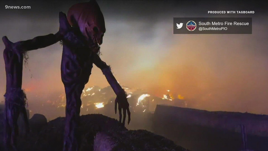 2 sought after fire destroys haunted house in Parker